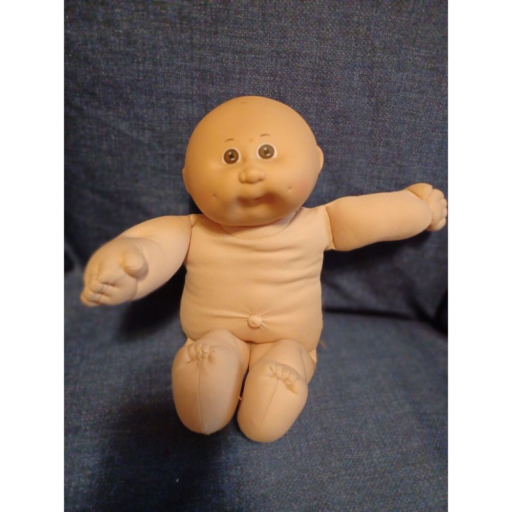 Vintage Cabbage Patch Kids Doll Dimple Brown Eyes Bald Signed 1978 1982 13"